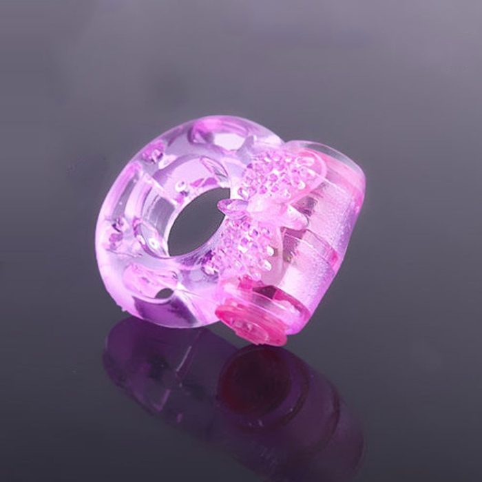 Inel fluture roz pentru penis cu vibratii, cod produs Z105