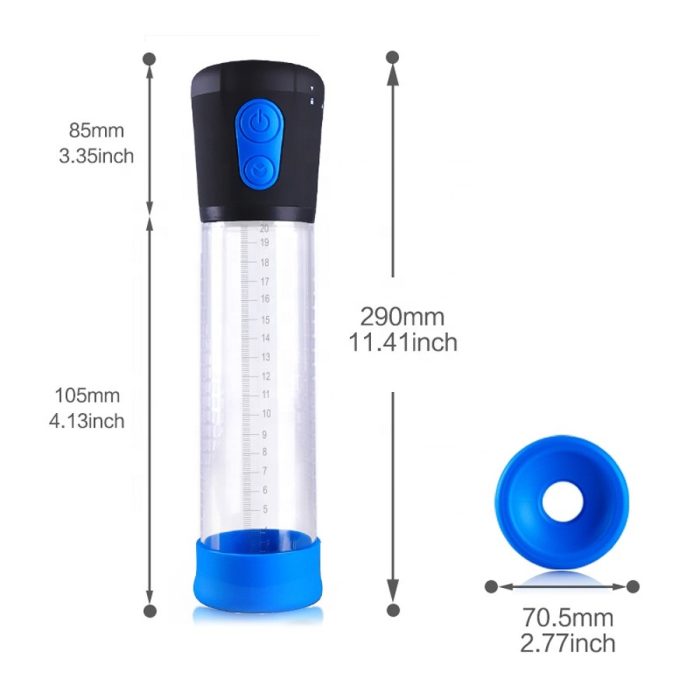Pompa marire penis electrica, transparenta, 25 cm, cod produs: pp-06