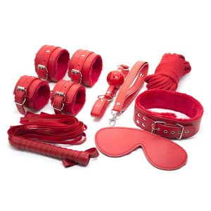 Set erotic rosu BDSM 8 piese, cod produs: BK-01