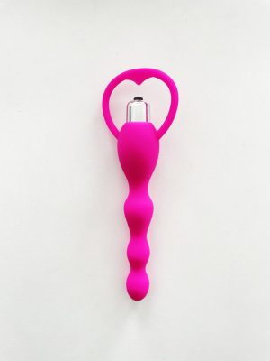 Bile anale roz din silicon cu vibratii, cod produs Joa-65R
