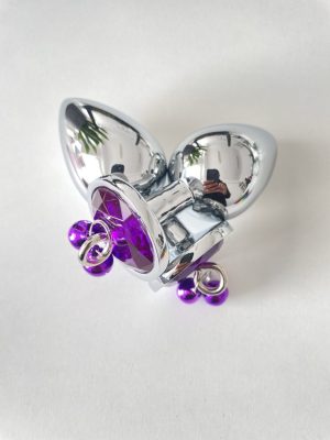 Dop anal metalic conic cu clopotei si diamante, cod produs: MT-24-L