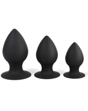 Dop anal negru din silicon medicinal, ergonomic, cod produs: AP-23