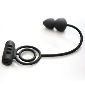 Dop anal cu inel penis si vibratii pentru testicule, cod produs: PR26