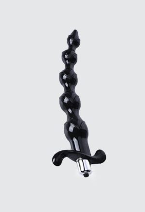Bile anale negre cu vibratii 22cm, TPE, cod produs AP-20-LB