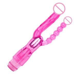 Vibrator penetrare dubla roz, normal si anal, cod produs Gsv-40r