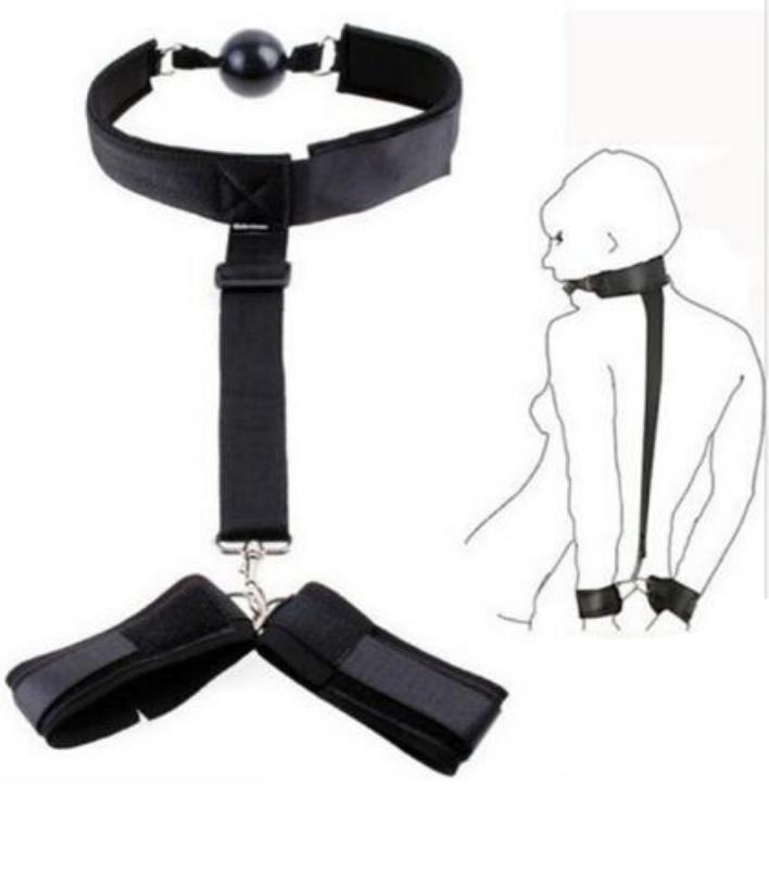 Set BDSM cu gag ball și cătușe – control și plăcere în cuplu, cod produs JOC-20